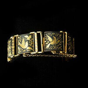 DAMASCENE BIRD SQUARE PANEL BRACELET - JBDPBX1